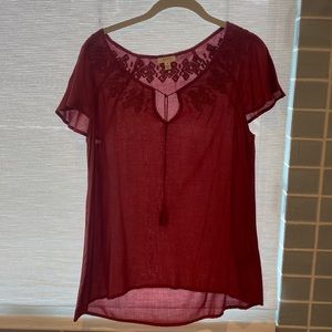 Red Soft Joie embroidered top in size small